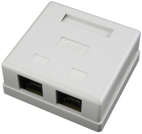 Dėžutė - lizdas CAT5E SM302A 2x lizdai RJ45