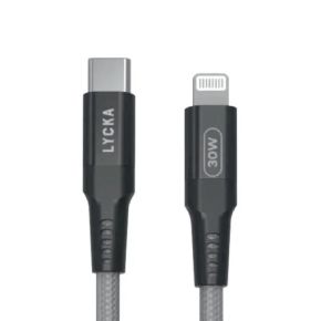 Laidas adapteris Lycka P Cord i30 USB Type-C to Lightning – 30W PD 1.5m.