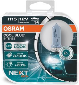 Osram lemputės,H15, Cool Blue® Intense NextGeneration, 3700K, 15/5