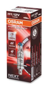 Osram lemputės Night Breaker Laser,+150%, H1, 55W, 1vnt.O64150NL