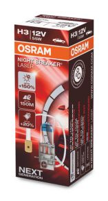 Osram lemputės Night Breaker Laser,+150%, H3, 55W, 1vnt. 64151NL