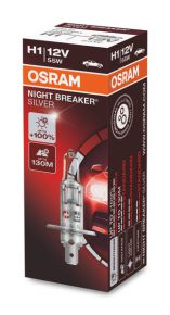 Osram lemputės SILVER +100%, H1, 55W 64150NBS