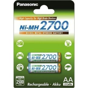 Įkraunami elementai Panasonic NiMh HR6 2700 mAh (AA)