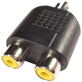 Perėjimas RCA-2RCA (1K-2L) | adapteris RCA kištukas - 2x RCA lizdai