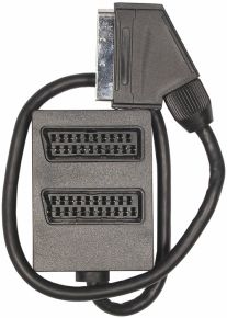 Perėjimas SCART-2SCART (1K-2L) | adapteris SCART kištukas - 2x SCART lizdai