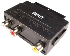 Perėjimas SCART-3RCA (1K-3L) | adapteris SCART kištukas - 3x RCA lizdai
