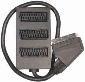 Perėjimas SCART-3SCART (1K-3L) | adapteris SCART kištukas - 3x SCART lizdai