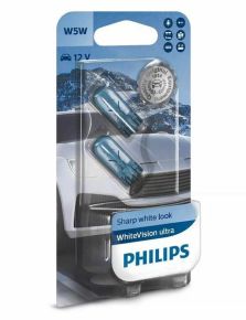 PHILIPS WhiteVision Ultra, W2,1x9,5d 12V W5W T10 5W 12961WVUB2