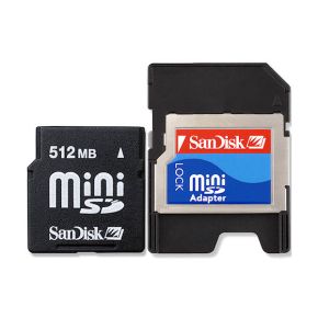 Atminties kortelė SanDisk miniSD 512MB + SD adapteris