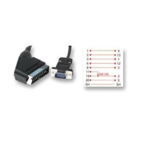 Laidas - kabelis SCART kištukas - VGA HD15 kištukas 2m.