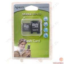 Atminties kortelė Apacer miniSD 1GB + SD adapteris