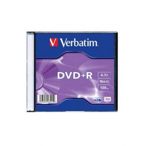 Diskai Verbatim DVD+R 4.7GB 16X AZO MATT SILVER slim box - 43515 