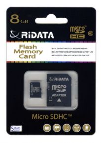 Atminties kortelė Ridata micro SDHC 8GB class10                                                     