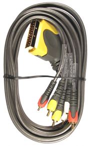 Laidas kabelis SCART kištukas - 6x RCA kištukas 1.5m HQ