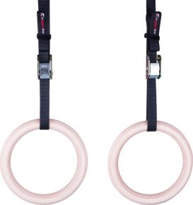 Mediniai gimnastikos žiedai su diržais inSPORTline CF927 23mm