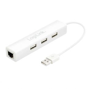Adapteris USB 2,0 3-port Hub with Ethernet