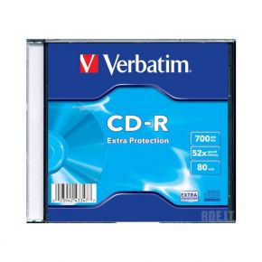 Diskai Verbatim CD-R 80/700MB 52X AZO WIDE PRINTABLE jewel box - 43325  
