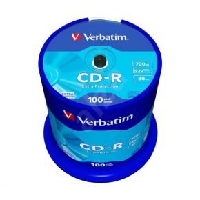 Diskai Verbatim CD-R 80/700MB 52X 100pack EXTRA PROTECTION cake box - 43411 