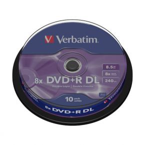 Diskai Verbatim DVD+R 4.7GB 16X 10pack AZO MATT SILVER cake box - 43498 